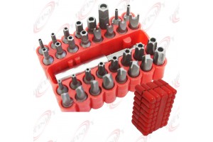 33pc Security Tamper Proof Torq Torx Hex Bit Set Includes 2-1/2" Magnetic Holder